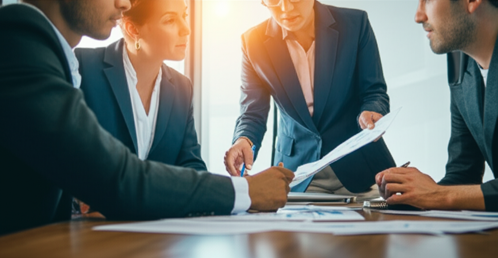 Professional audit team in meeting